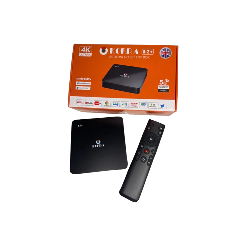 KOBRA K2+ TV BOX 4K ANDROID + 12 MOIS ABONNEMENT I-P TV GRATUIT